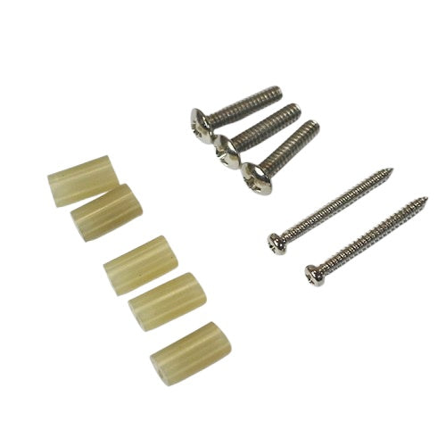 Neck and Bridge Pickup Mounting Screws w Rubber Springs For Telecaster - Nickel