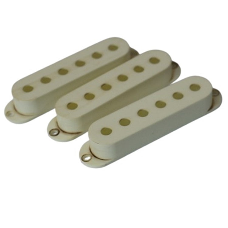 Aged Pickup Covers Set For Stratocaster - Parchment White
