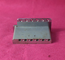 Load image into Gallery viewer, Aged Chrome Steel Block Tremolo Bridge for USA Stratocaster w/ Pat Pend Saddles #2
