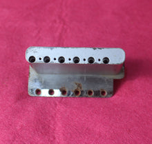 Load image into Gallery viewer, Aged Chrome Steel Block Tremolo Bridge for USA Stratocaster w/ Pat Pend Saddles #3
