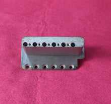 Load image into Gallery viewer, Aged Chrome Steel Block Tremolo Bridge for USA Stratocaster w/ Pat Pend Saddles #4
