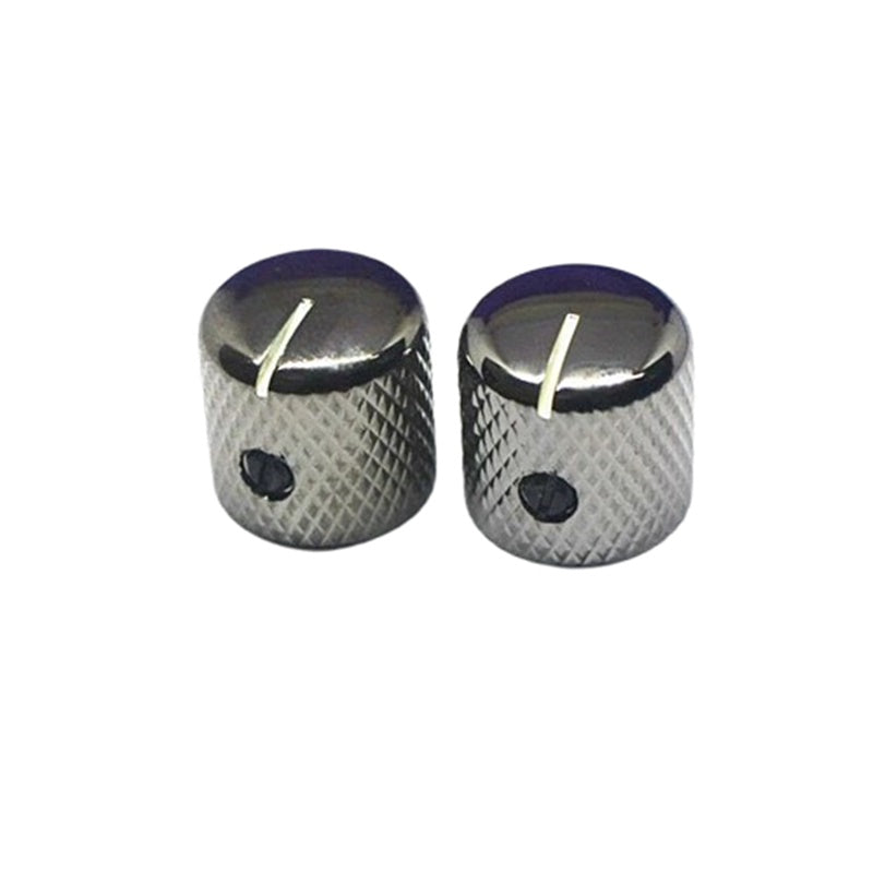 Dome Knobs (2) For Telecaster Or Ibanez w/ Indicator - Black Nickel