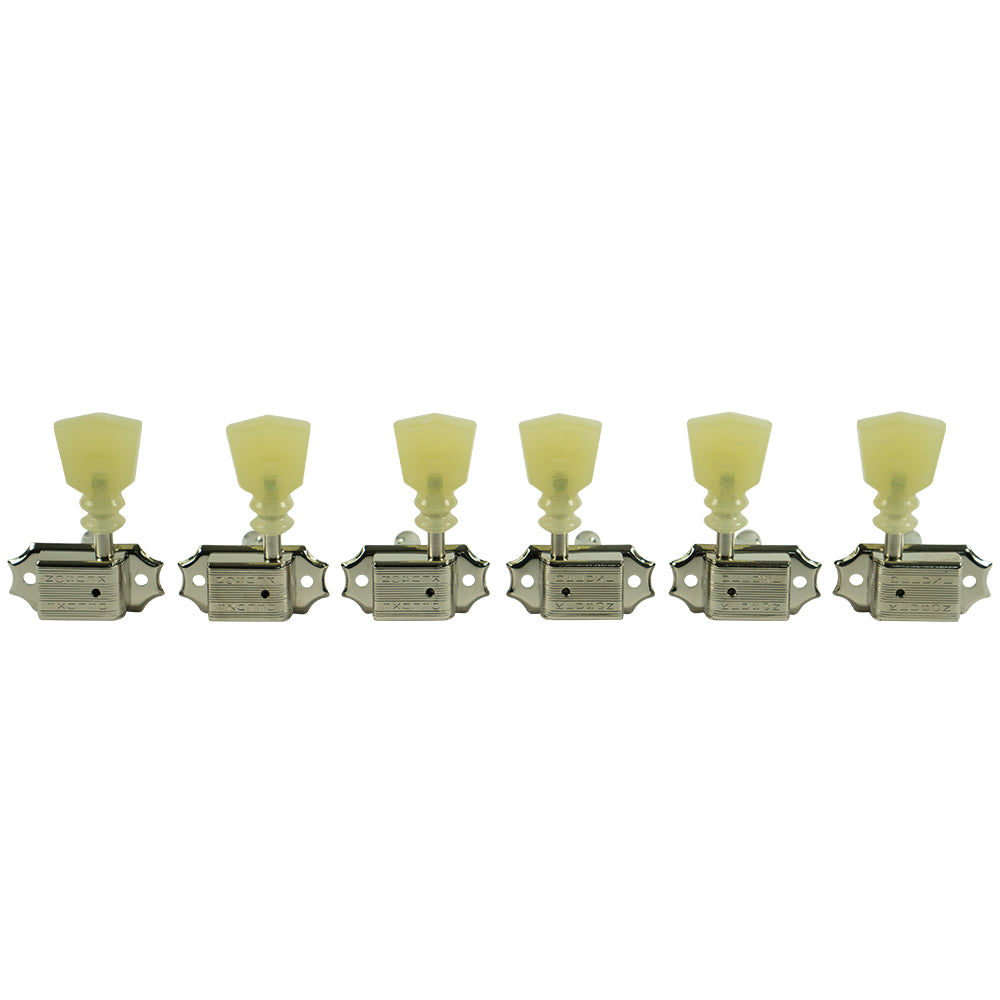 KLUSON 3 x 3 Double Line Tuners For Gibson Les Paul Keystone Buttons Nickel