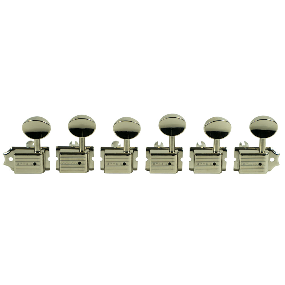 Kluson Vintage 6 in line Tuners Left Hand Fender Strat Tele Single Line Nickel