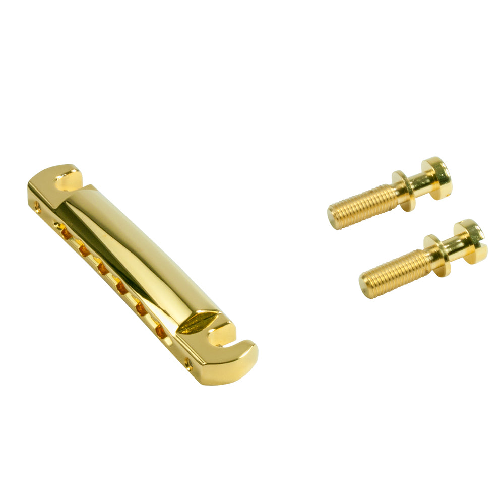 Kluson USA Aluminum Wraparound  Tailpiece With Steel Studs - Gold