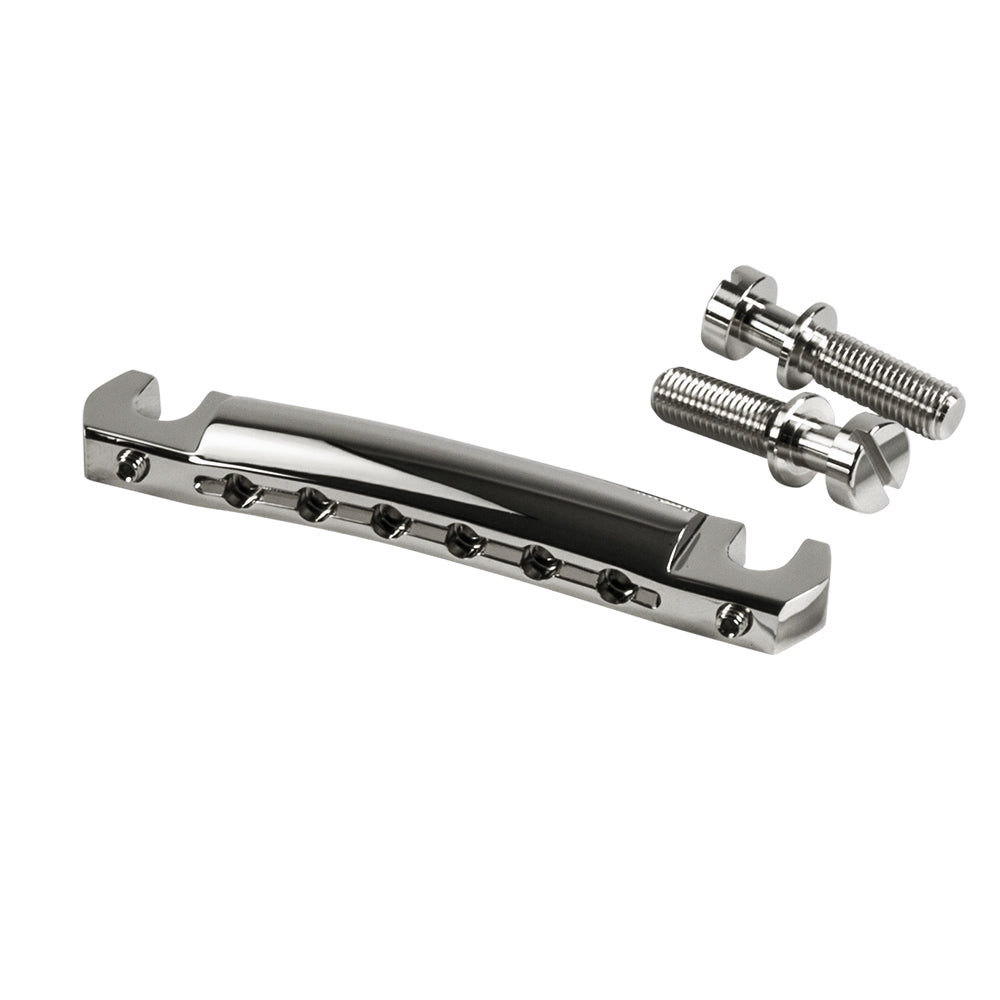 Kluson USA Aluminum Wraparound  Tailpiece With Steel Studs - Nickel