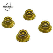 Load image into Gallery viewer, Montreux Guitars Set of 4 Gold Bell Top Hat Knobs for 59 Les Paul   -
