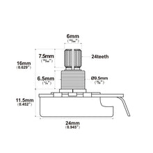 Load image into Gallery viewer, CTS Style 250K Split Shaft Linear Pot - B250K
