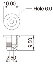 Load image into Gallery viewer, Standard 8mm Body Ferrules For Telecaster Body (6) - Nickel
