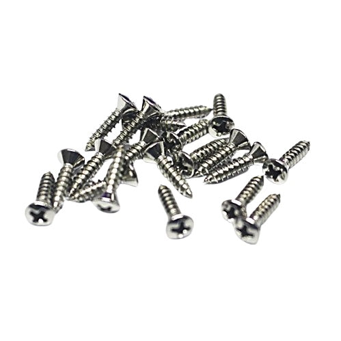 Pickguard Screws To Fit Fender Guitars (20) Imperial Size - Stainless Steel