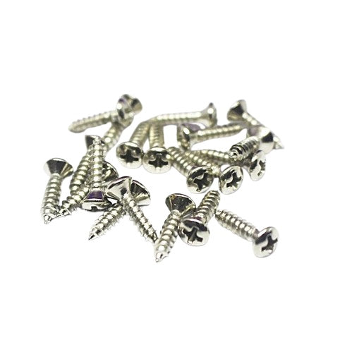 Pickguard Screws To Fit Fender Guitars (20) Imperial Size - Nickel