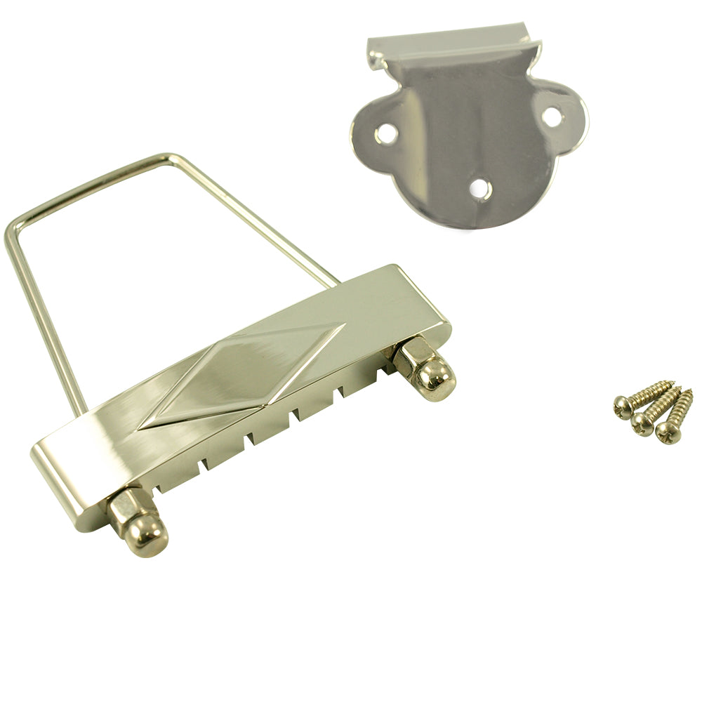 Replacement Gibson Diamond Logo ES-335 Style Tailpiece Short - Nickel