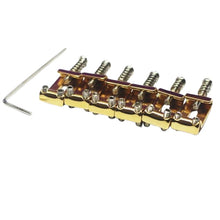 Load image into Gallery viewer, (6) Gold Bent Steel Saddles for Vintage Fender Stratocaster / Strat 2 3/16&quot;
