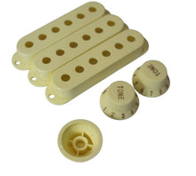 Load image into Gallery viewer, Plastic Parts Knobs &amp; Covers For Stratocaster - Vintage Yellow
