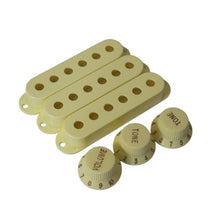 Load image into Gallery viewer, Plastic Parts Knobs &amp; Covers For Stratocaster - Vintage Yellow
