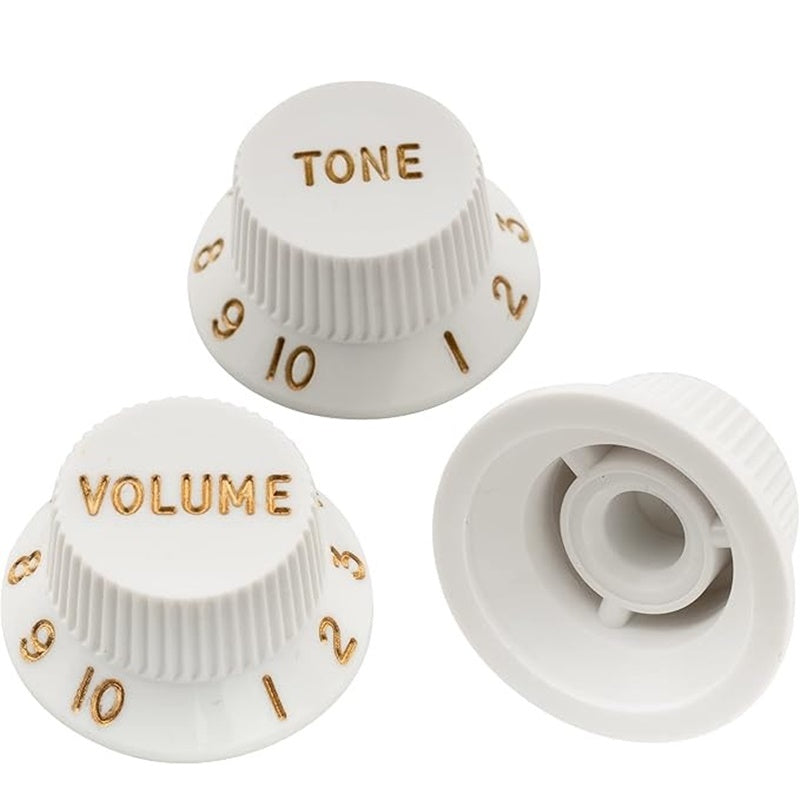 Genuine Fender Stratocaster Strat Knobs Set - White