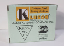 Load image into Gallery viewer, KLUSON 3 On Plate Single Line Tuners For Les Paul Jnr W/ Plastic Buttons Nickel
