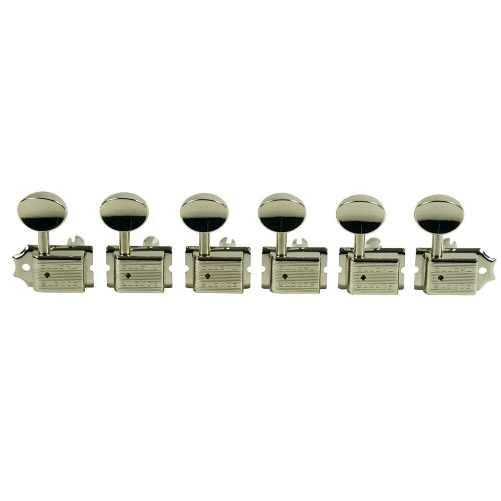 Kluson Vintage 6 in line Tuners for Fender  Strat Tele Double Line Nickel - KD-6B-NMDR