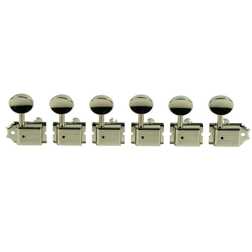 Kluson Vintage 6 in line Tuners for Fender Strat Tele Single Line Nickel KD-6B-NM