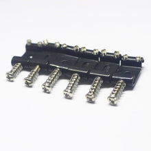Load image into Gallery viewer, (6) Black Bent Steel Saddles for Vintage Fender Stratocaster / Strat 2 3/16&quot;

