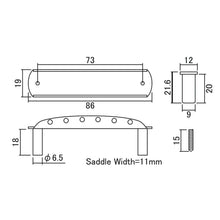 Load image into Gallery viewer, Bridge w Threaded Saddle for Jazzmaster Jaguar E to e Distance 56 mm
