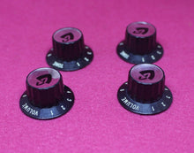 Load image into Gallery viewer, Guild Guitar Knobs Metric Silver Inserts NOS set of 4 (2 Vol 2 Tone)
