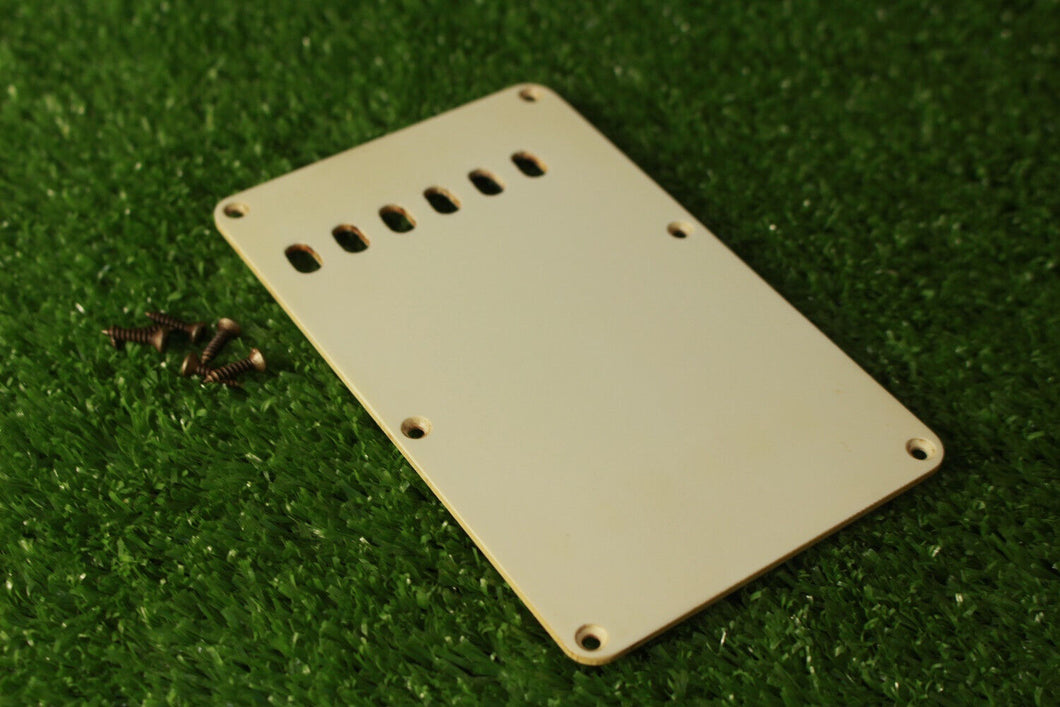 Aged Tremolo Cover Back Plate For Strat  with Aged Screws ABP149 - Aged White