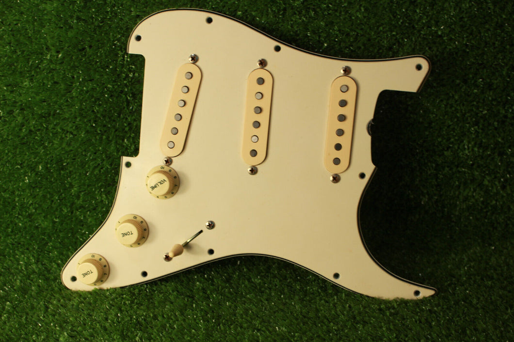 1964 Grey Bottom RPS6 Aged Cream Strat Pickup Pickguard Assembly AB09