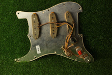 Load image into Gallery viewer, 1964 Grey Bottom RPS6 Aged Cream Strat Pickup Pickguard Assembly AB09
