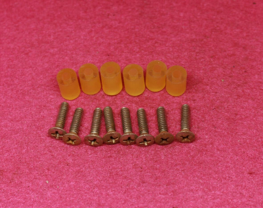 Aged Pre CBS Style Short Pickup Switch Screws (8) w Rubber Spacers For Strat