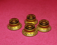 Load image into Gallery viewer, Montreux Guitars Set of 4 Gold Bell Top Hat Knobs for 59 Les Paul   -
