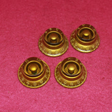 Load image into Gallery viewer, Montreux Guitars Set of 4 Gold Bell Top Hat Knobs for 59 Les Paul   -
