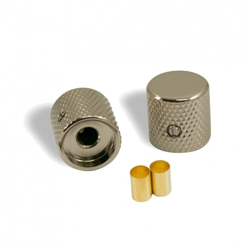 Brass Barrel Flat Top Knob Set (2)  -1/4 