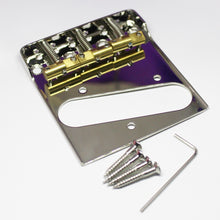 Load image into Gallery viewer, Telecaster Guitar Bridge Cut off Walls w/ Compensated Brass Saddles Tele - Nickel
