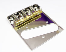 Load image into Gallery viewer, Telecaster Guitar Bridge Cut off Walls w/ Compensated Brass Saddles Tele - Nickel
