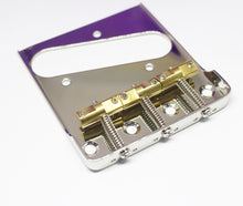 Load image into Gallery viewer, Telecaster Guitar Bridge Cut off Walls w/ Compensated Brass Saddles Tele - Nickel

