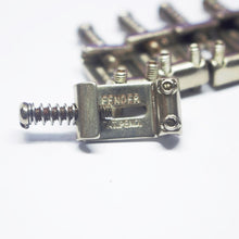 Load image into Gallery viewer, BP-036E-AGNP - Aged Pat Pend. Saddles For Stratocaster Bridges - Nickel
