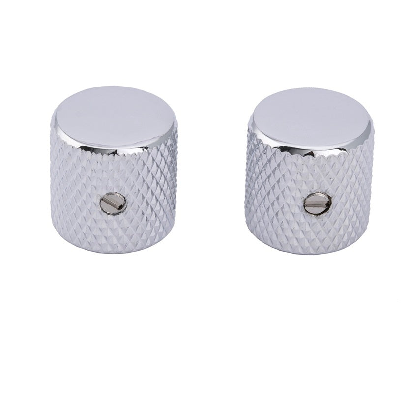 HW-078-CH - Flat Knobs For Telecaster w/ Set Screw  - Chrome